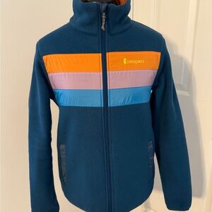 Cotopaxi Vibrant Orange and Blue Fleece